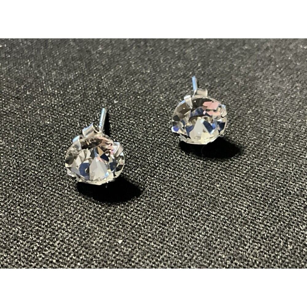 Vintage 925 Sterling Silver CZ Post Earrings
